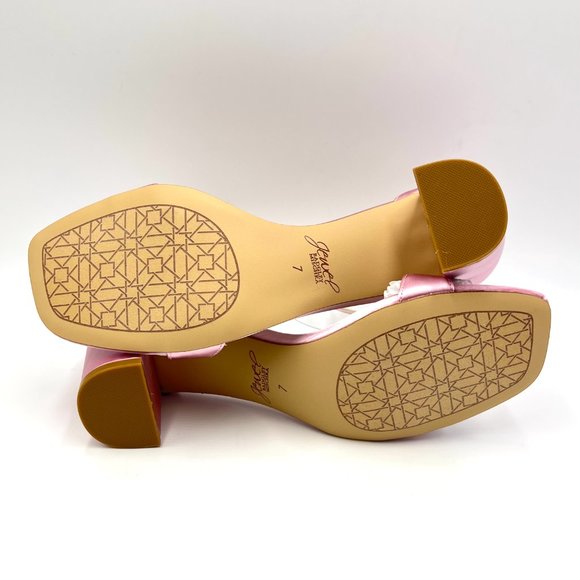 Jewel Badgley Mischka‎ Womens Reese Pink Satin Dress Sandals Heels Shoes 7M - Picture 9 of 13